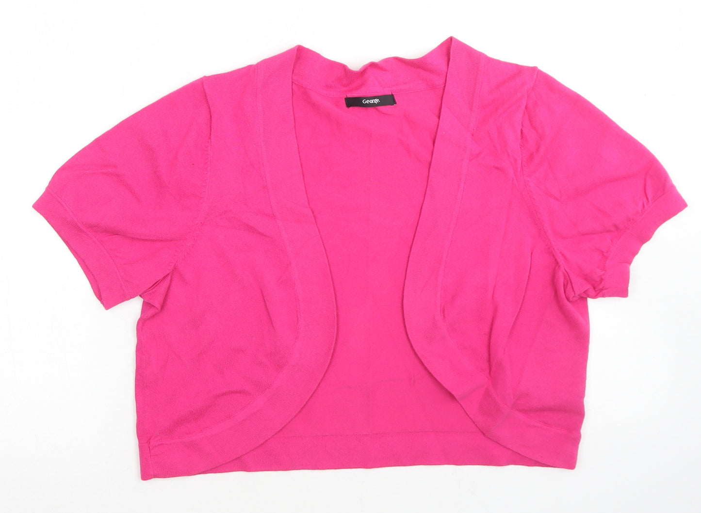 George Womens Pink Round Neck  Cotton Shrug Jumper Size 16