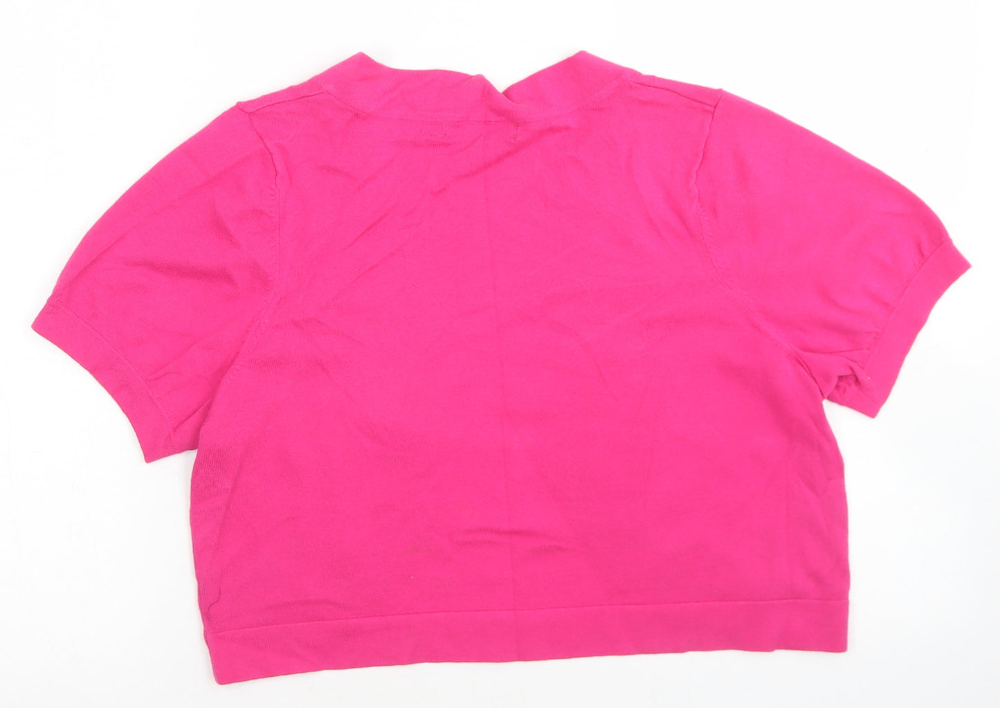 George Womens Pink Round Neck  Cotton Shrug Jumper Size 16