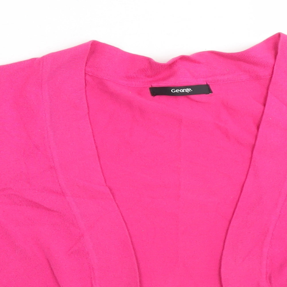 George Womens Pink Round Neck  Cotton Shrug Jumper Size 16