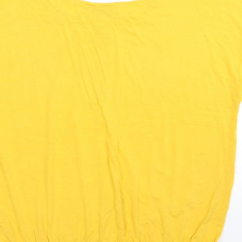 Body + Flirt Womens Yellow  Polyester Basic T-Shirt Size M Round Neck