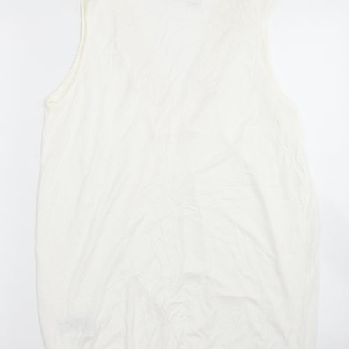 Body Flirt Womens White  Viscose Basic Tank Size M V-Neck