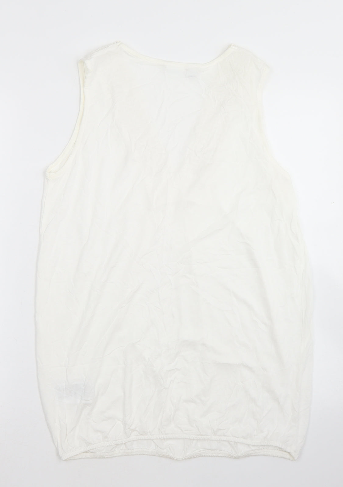 Body Flirt Womens White  Viscose Basic Tank Size M V-Neck