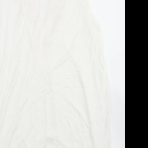Body Flirt Womens White  Viscose Basic Tank Size M V-Neck