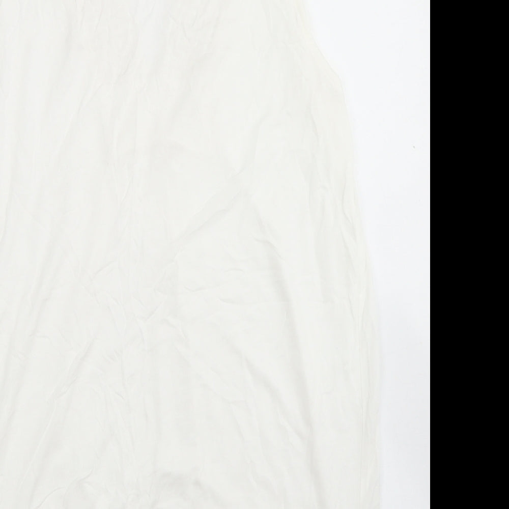 Body Flirt Womens White  Viscose Basic Tank Size M V-Neck