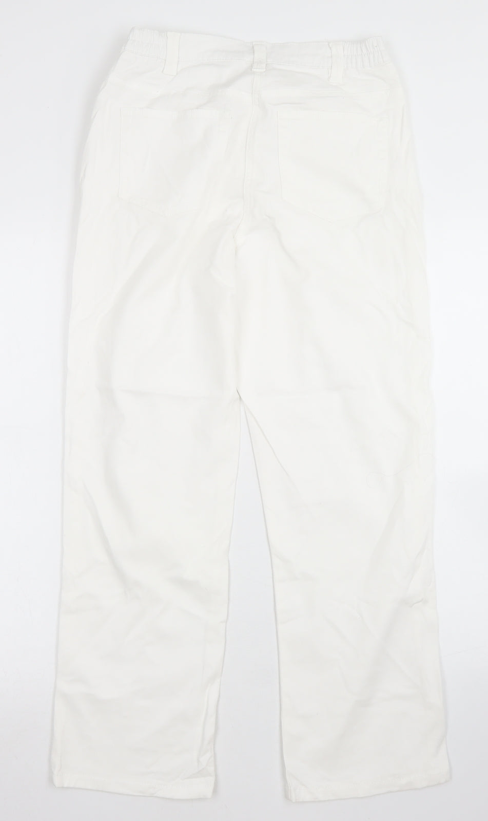 Damart Womens White  Cotton Straight Jeans Size 10 L27 in Regular Button