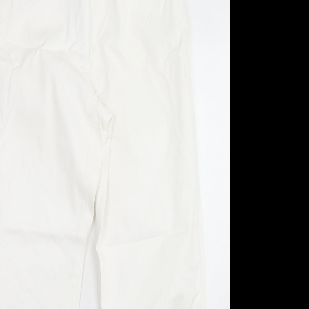 Damart Womens White  Cotton Straight Jeans Size 10 L27 in Regular Button