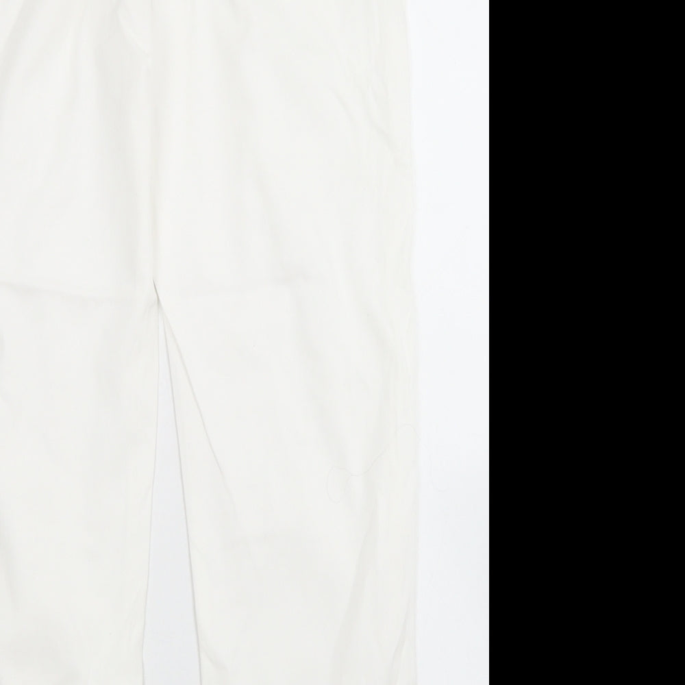 Damart Womens White  Cotton Straight Jeans Size 10 L27 in Regular Button