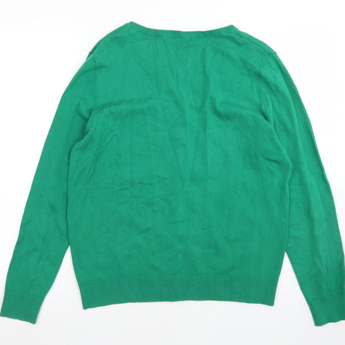 Dorothy Perkins Womens Green Round Neck  Cotton Cardigan Jumper Size 14