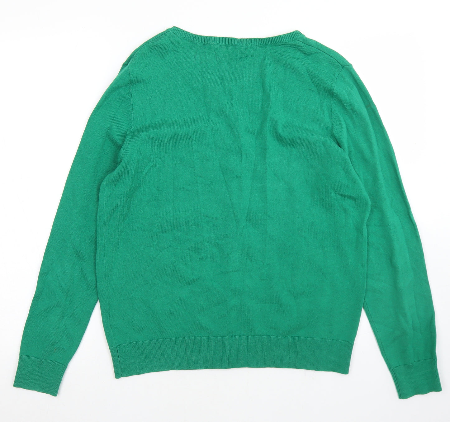 Dorothy Perkins Womens Green Round Neck  Cotton Cardigan Jumper Size 14