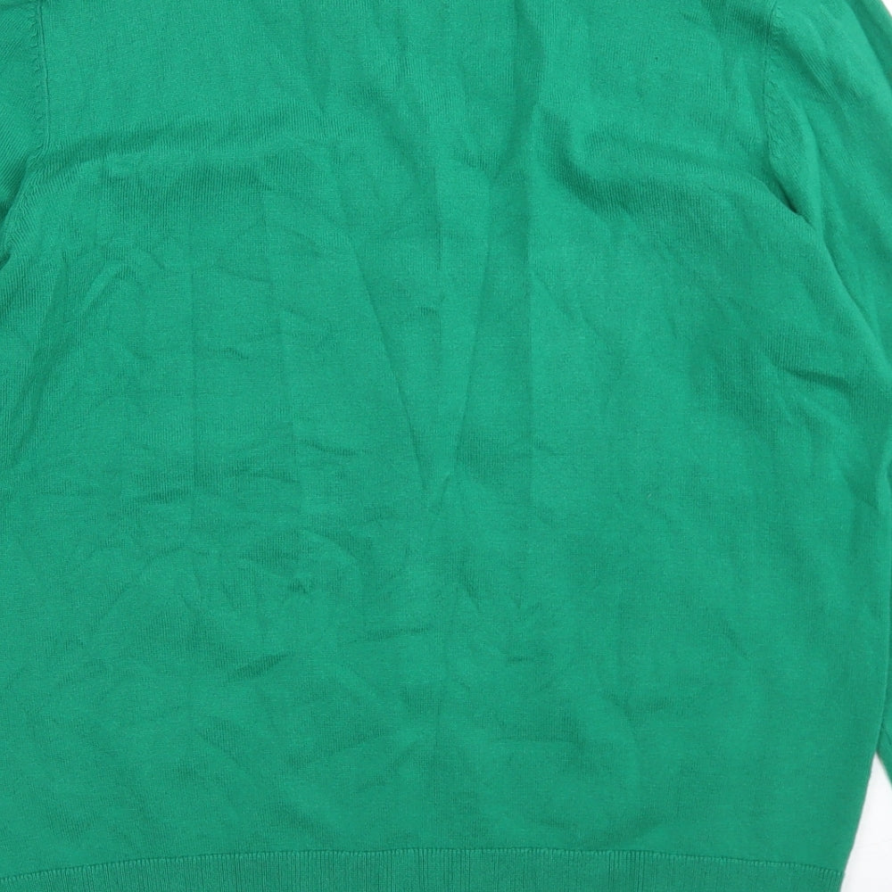 Dorothy Perkins Womens Green Round Neck  Cotton Cardigan Jumper Size 14