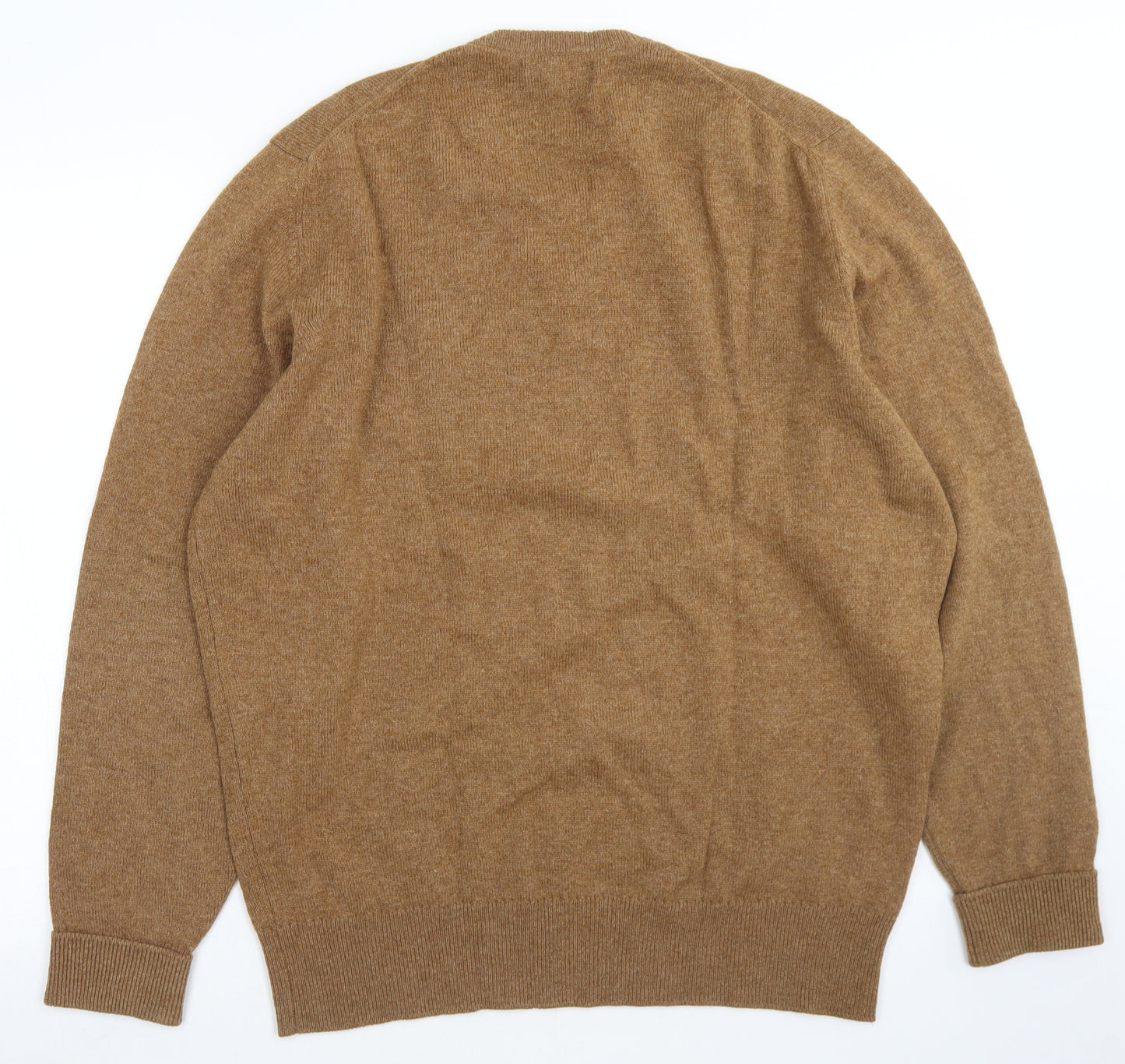 Peter Scott Mens Brown V-Neck  Wool Pullover Jumper Size S   - Dunmurry Golf Club