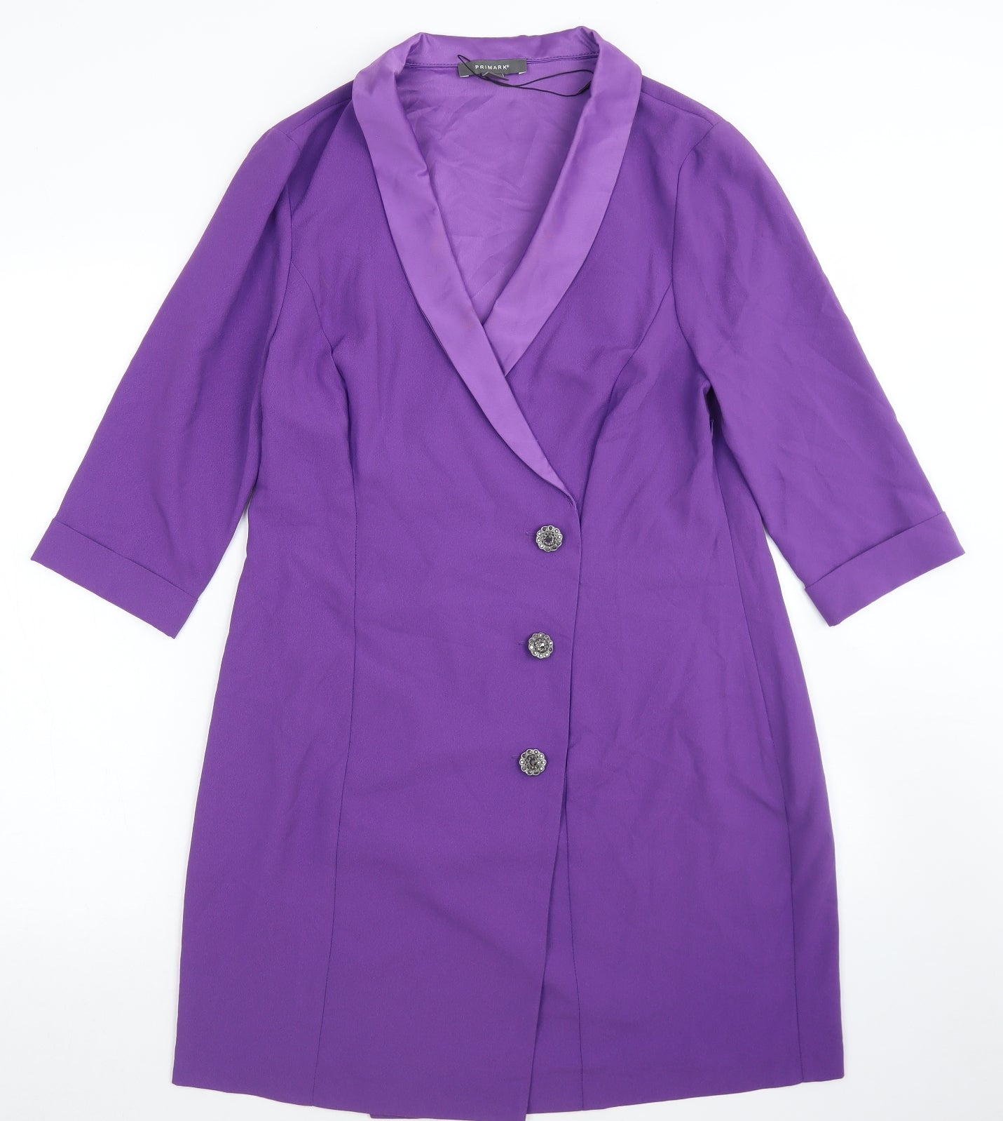 Primark Womens Purple  Polyester Sheath  Size 14  Collared Zip