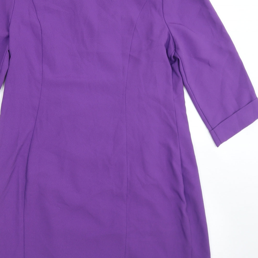 Primark Womens Purple  Polyester Sheath  Size 14  Collared Zip