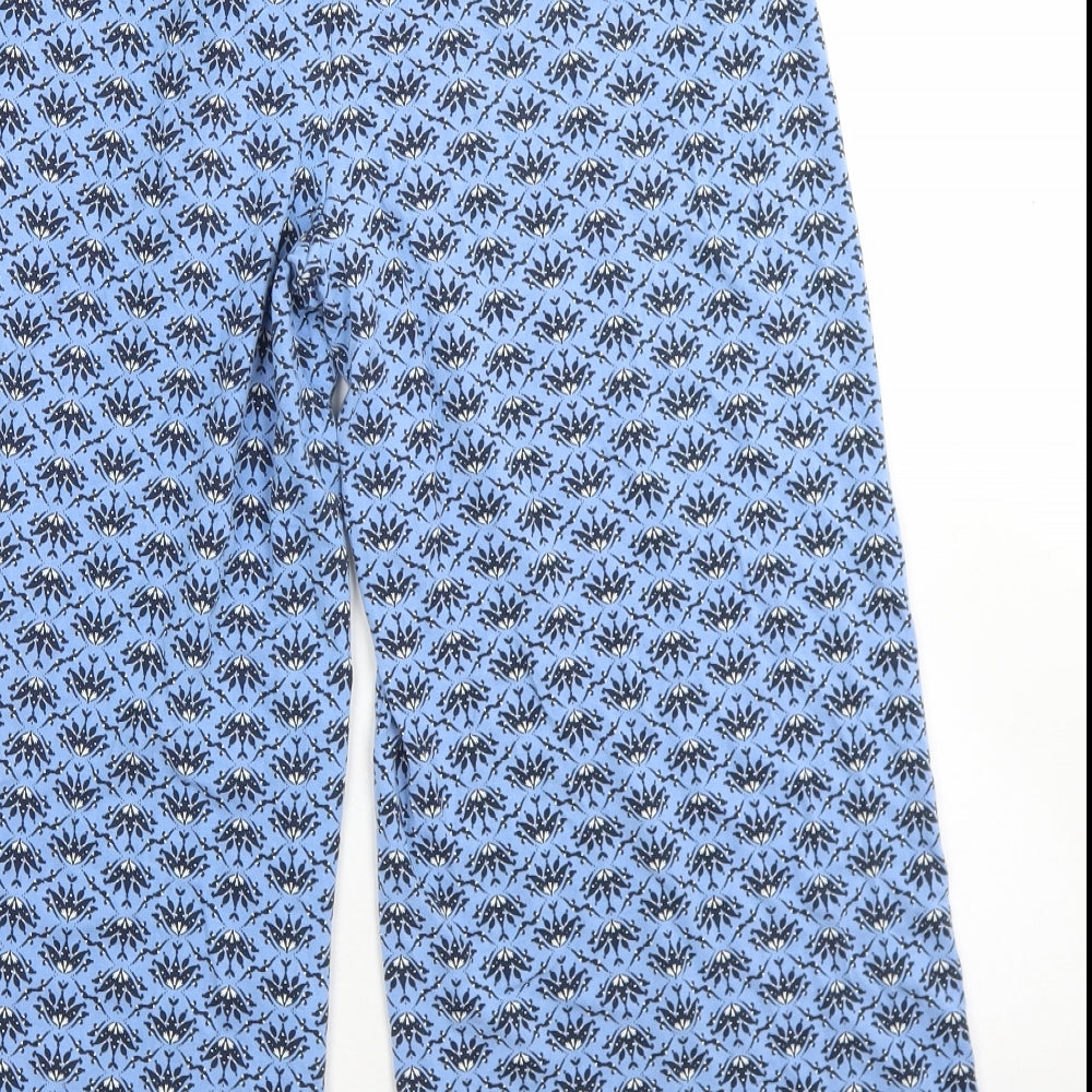 NEXT Womens Blue Floral Viscose Pedal Pusher Trousers Size 10 L20 in Regular