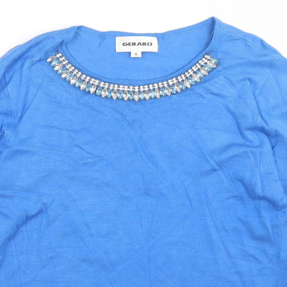 Gerard Womens Blue Round Neck  Viscose Pullover Jumper Size S