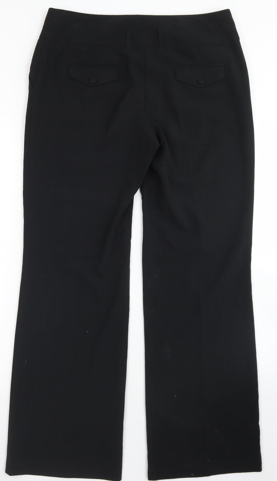 Marks and Spencer Womens Black  Polyester Dress Pants Trousers Size 12 L31 in Regular Hook & Eye