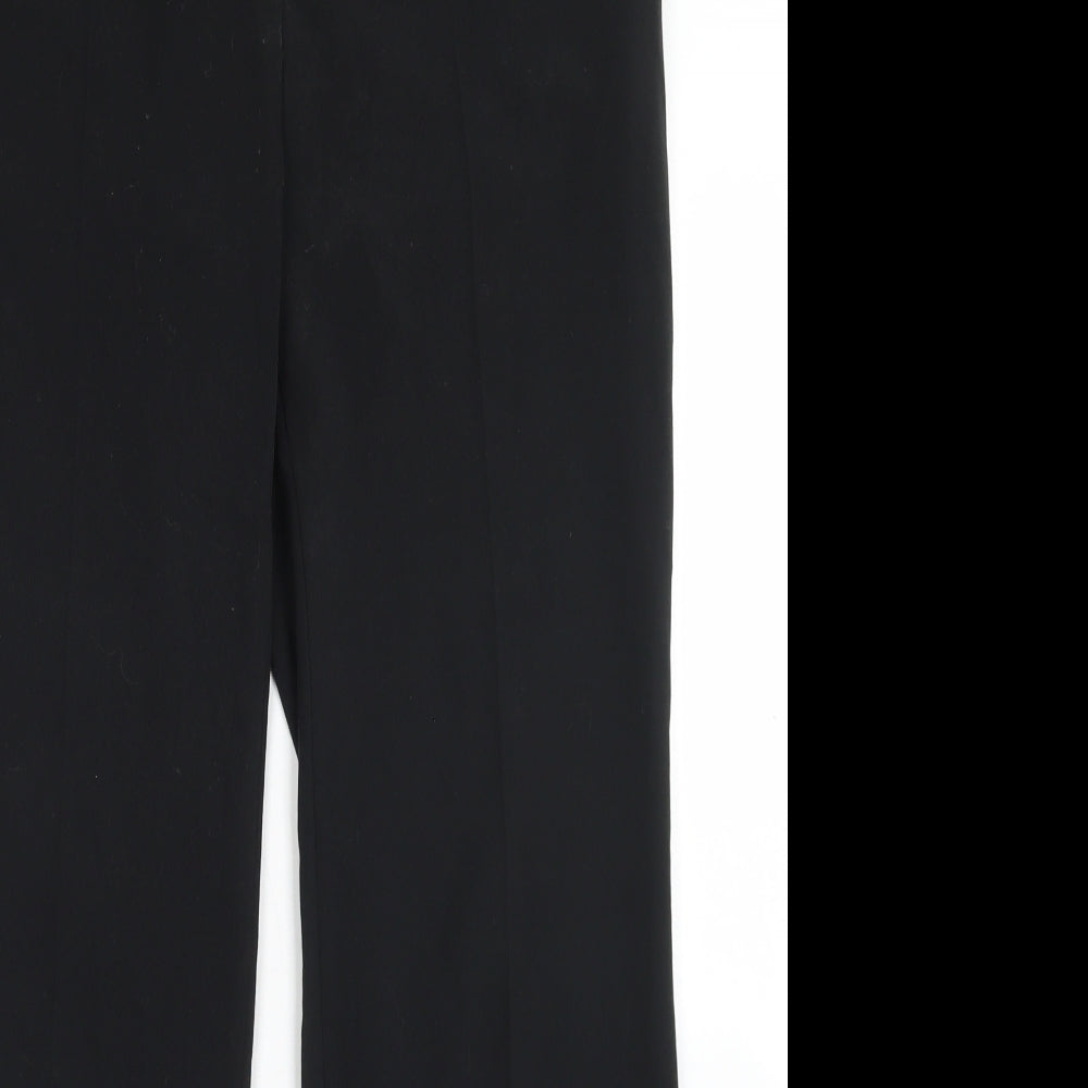 Marks and Spencer Womens Black  Polyester Dress Pants Trousers Size 12 L31 in Regular Hook & Eye