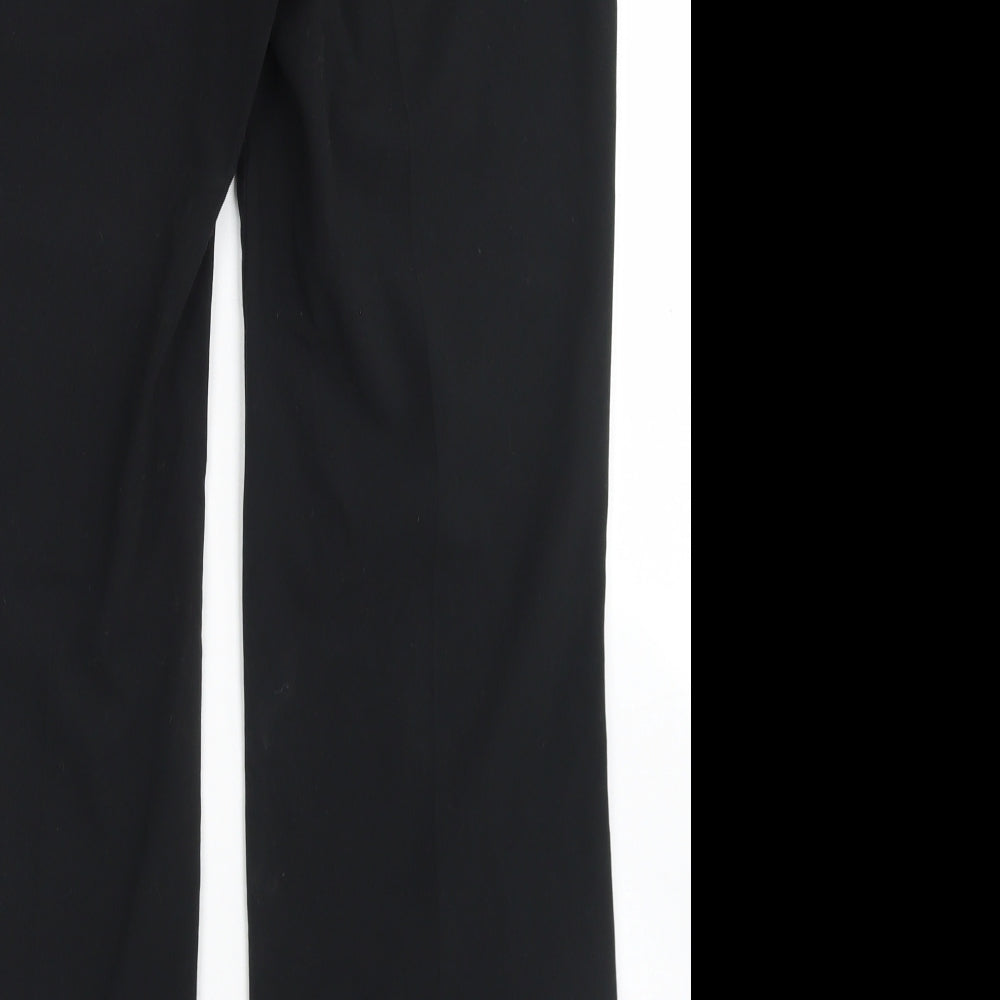 Marks and Spencer Womens Black  Polyester Dress Pants Trousers Size 12 L31 in Regular Hook & Eye