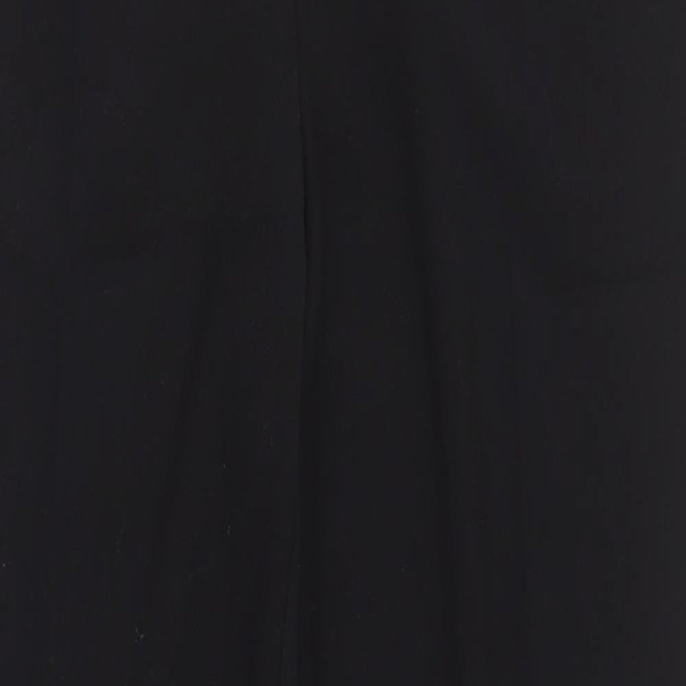 F&F Womens Black  Polyester Cropped Trousers Size 12 L25 in Regular Zip