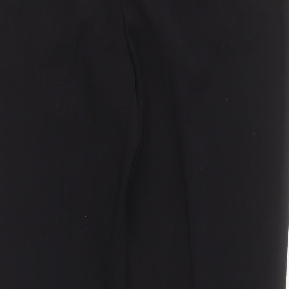 F&F Womens Black  Polyester Cropped Trousers Size 12 L25 in Regular Zip