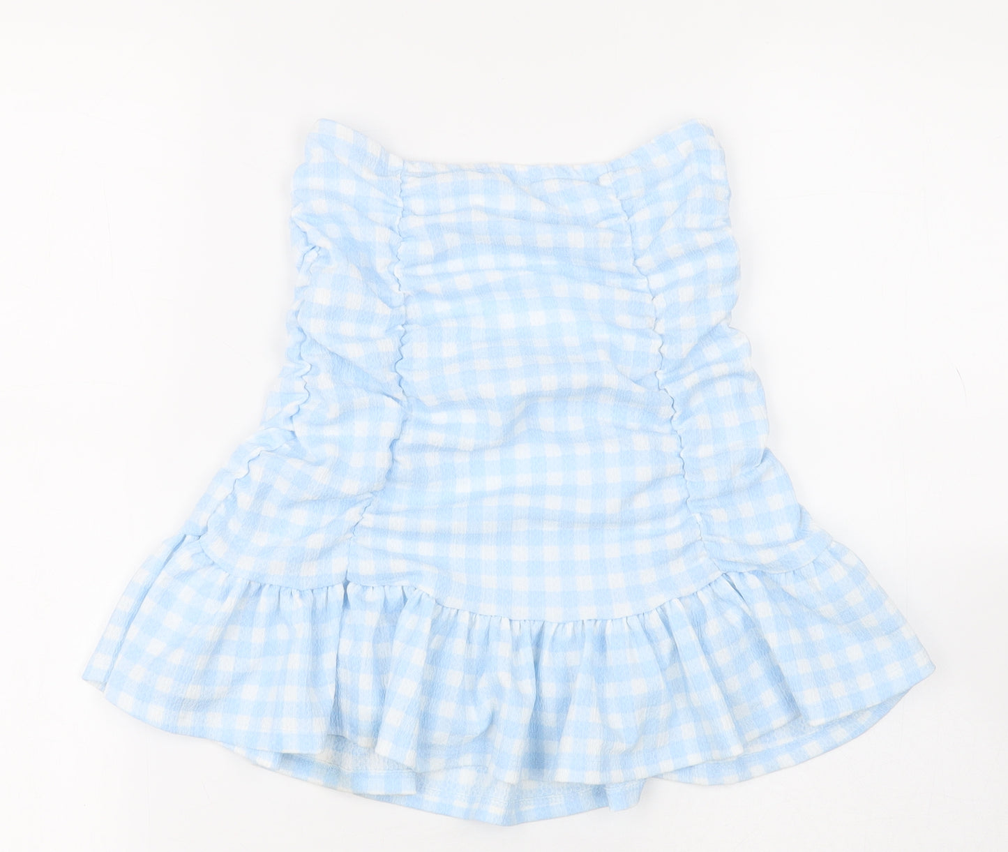 Candy Couture Girls Blue Check Polyester Bandage Skirt Size 12 Years  Regular