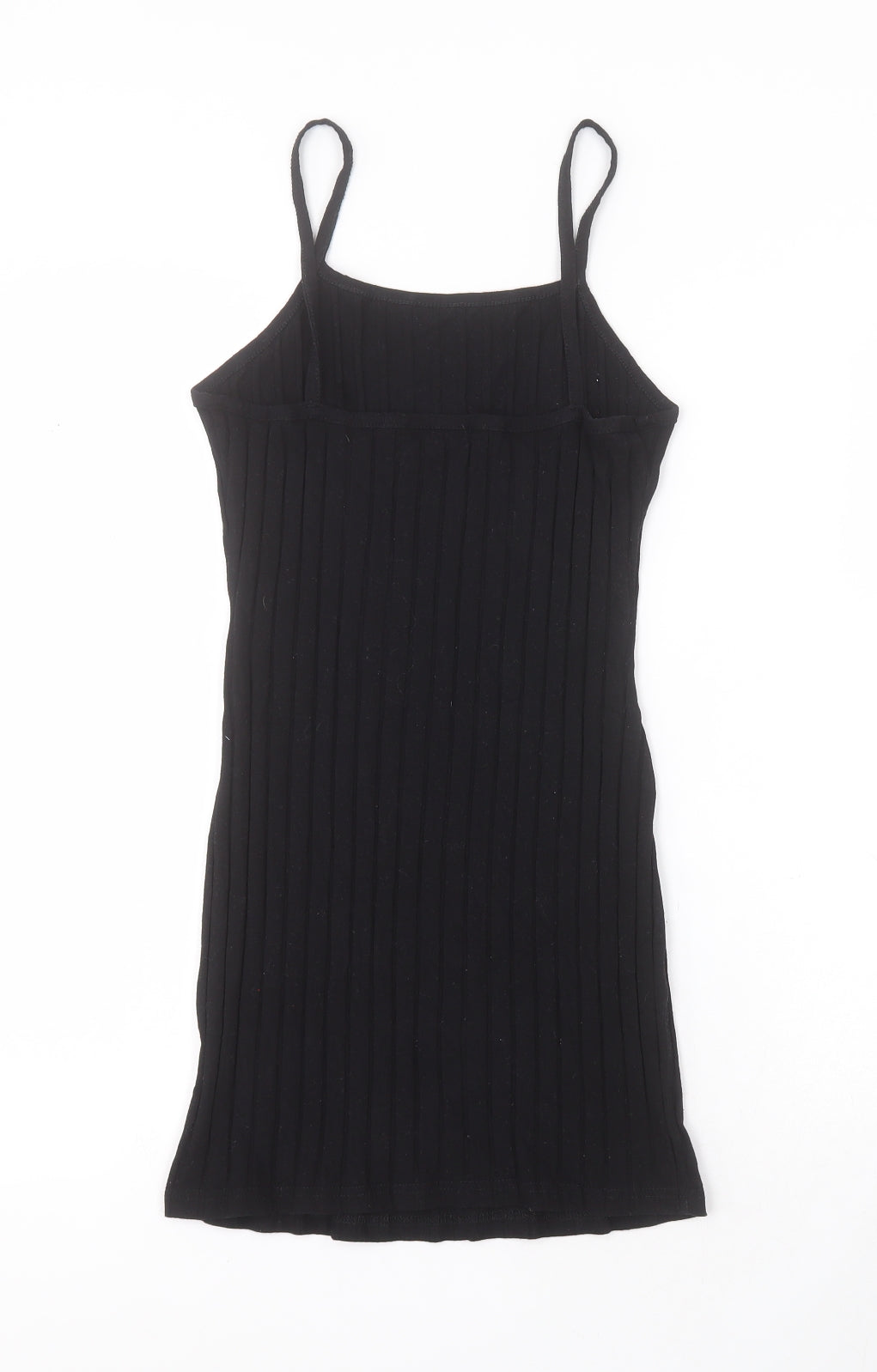 SheIn Womens Black  100% Cotton Bodycon  Size M  Square Neck Magnetic - Ribbed