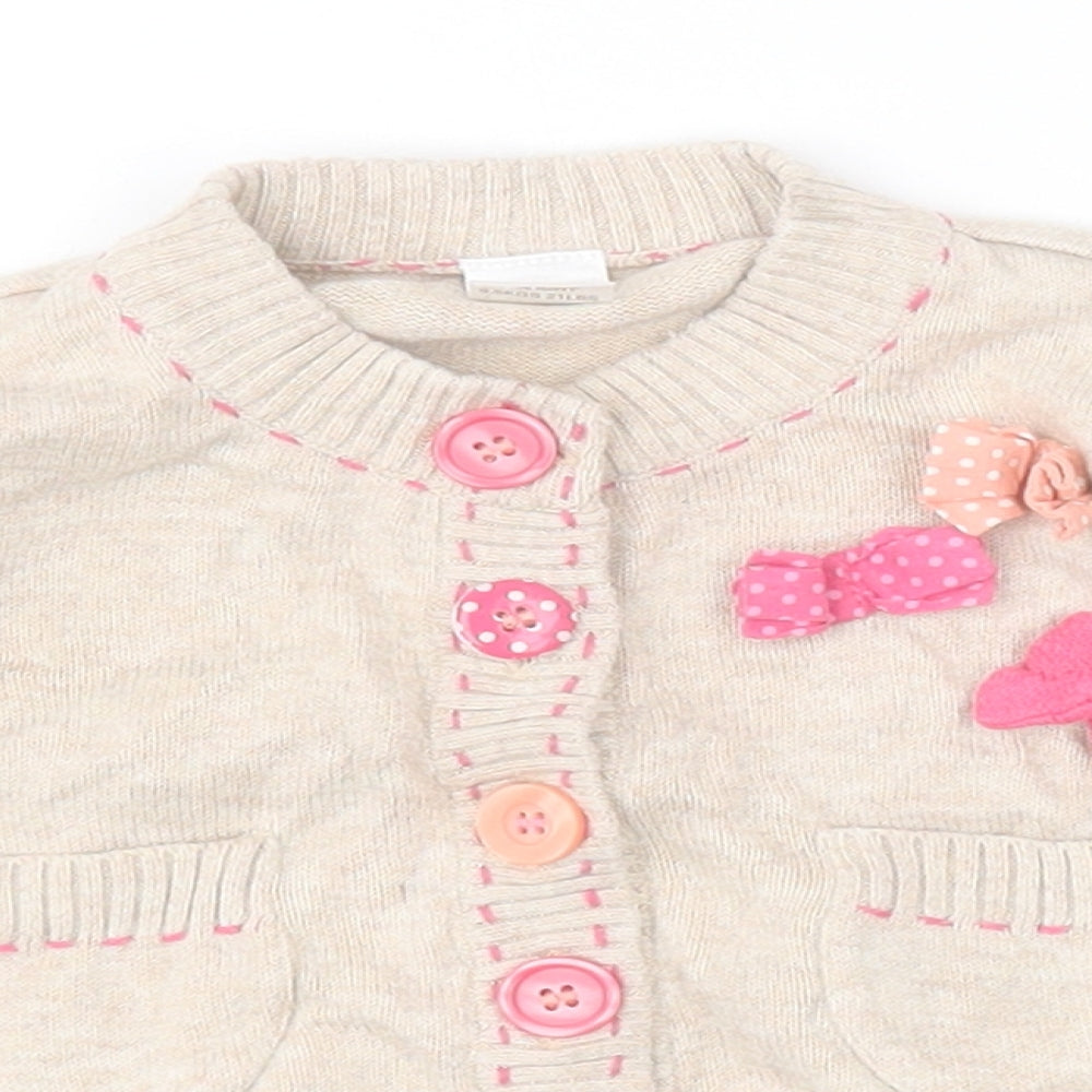 NEXT Baby Beige  100% Cotton Cardigan Jumper Size 6-9 Months  Button