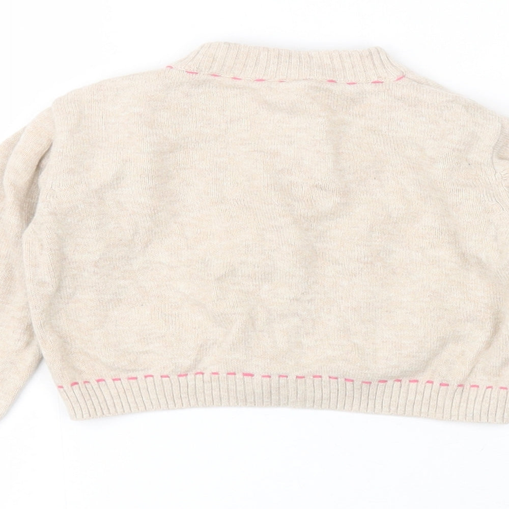 NEXT Baby Beige  100% Cotton Cardigan Jumper Size 6-9 Months  Button