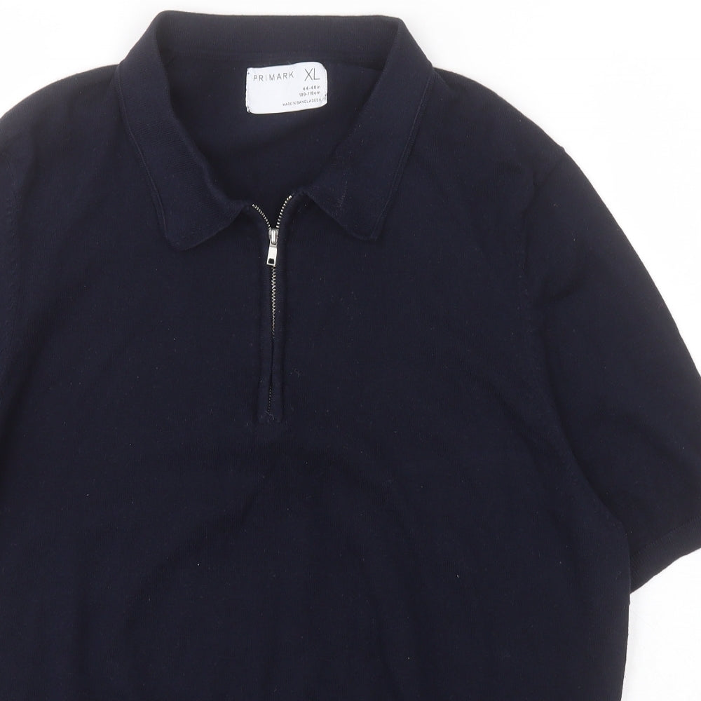 Primark Womens Blue  Cotton Basic T-Shirt Size XL Collared