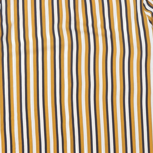 Primark Womens Multicoloured Striped Polyester Basic Button-Up Size 12 Collared