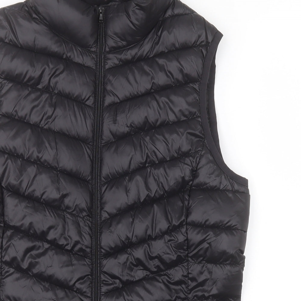 Dunnes Womens Black   Puffer Jacket Coat Size S  Zip - Gilet