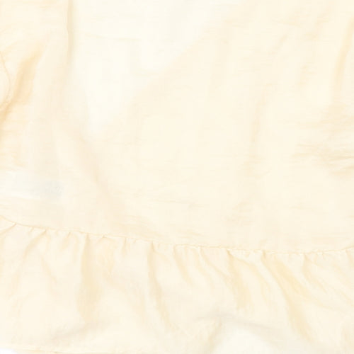 Topshop Womens Beige  Polyester Wrap Blouse Size 6 V-Neck