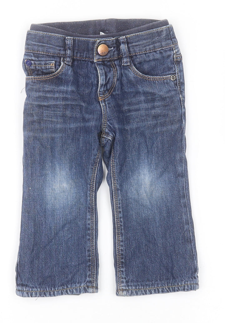 Gap Baby Blue  Cotton Jogger Jeans Size 12-18 Months  Button