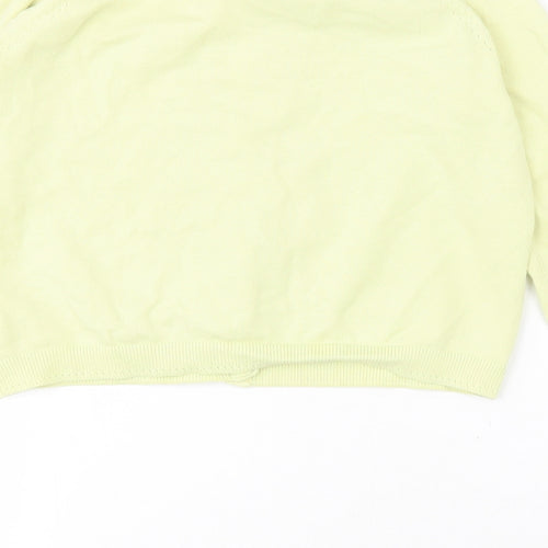 NEXT Girls Yellow Round Neck  Cotton Cardigan Jumper Size 10 Years  Button