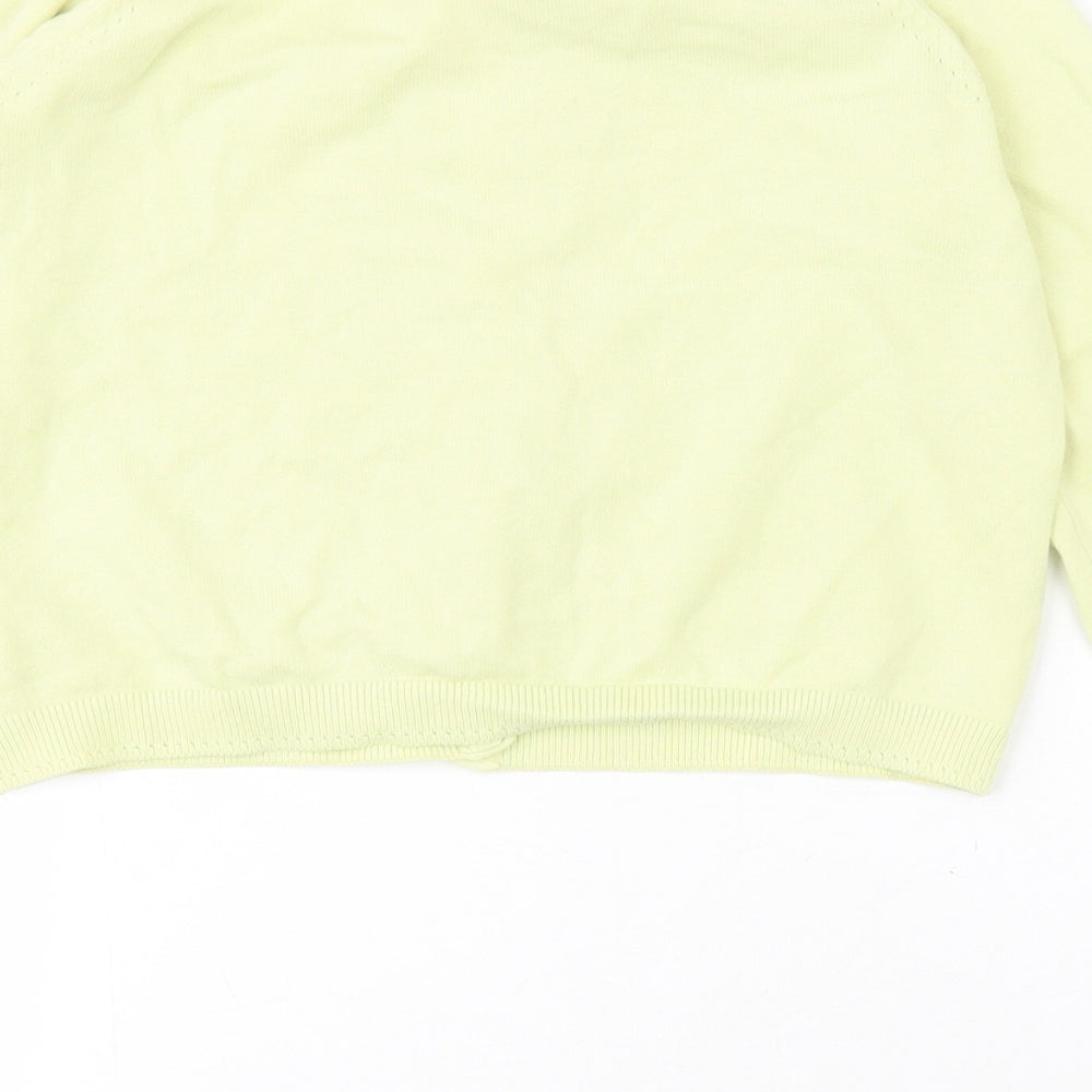 NEXT Girls Yellow Round Neck  Cotton Cardigan Jumper Size 10 Years  Button