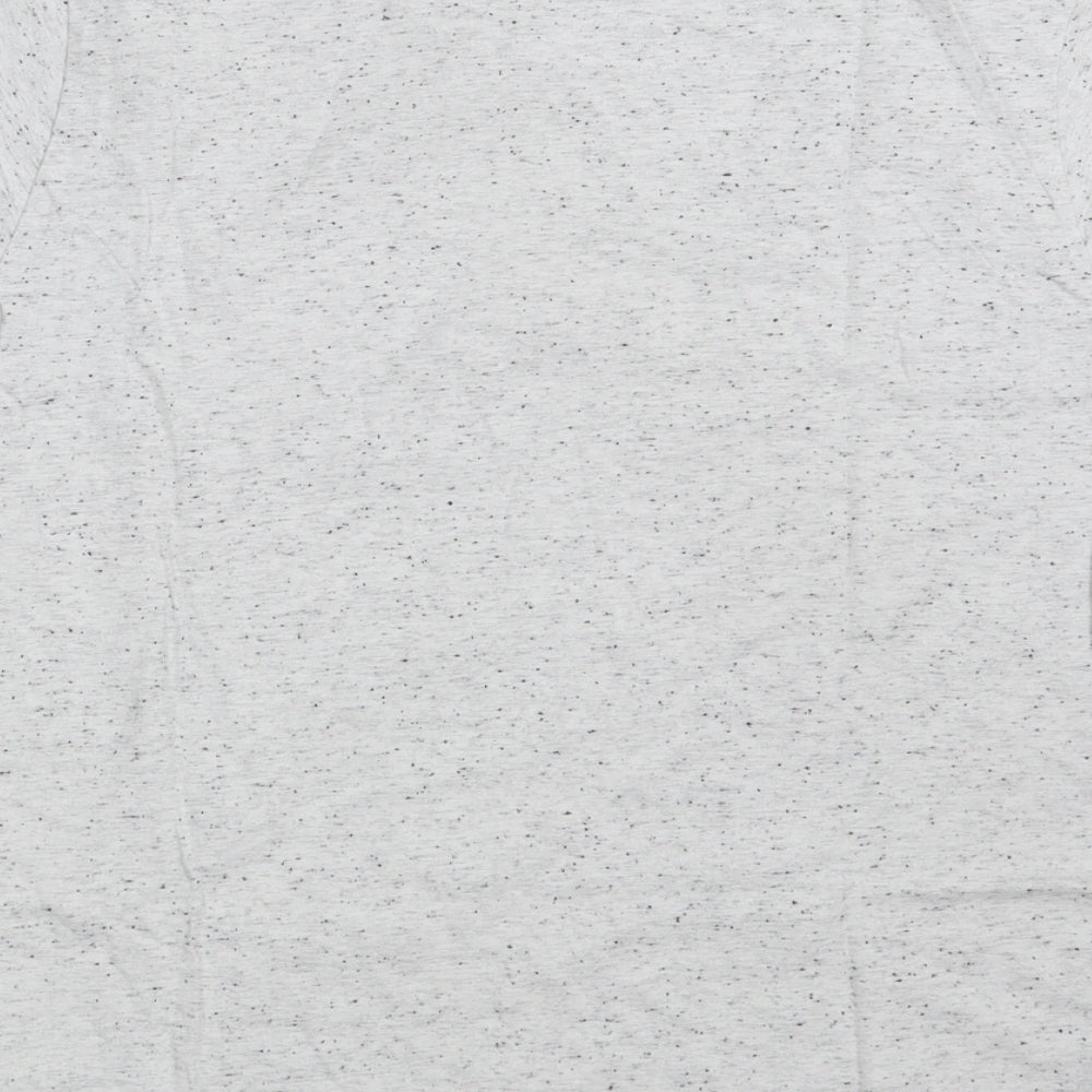 Matalan Mens White  Cotton  T-Shirt Size M Crew Neck  - Flecked Pattern