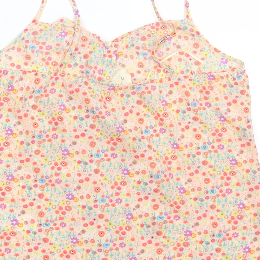Oasis Womens Pink Floral Polyester Camisole Blouse Size 10 V-Neck