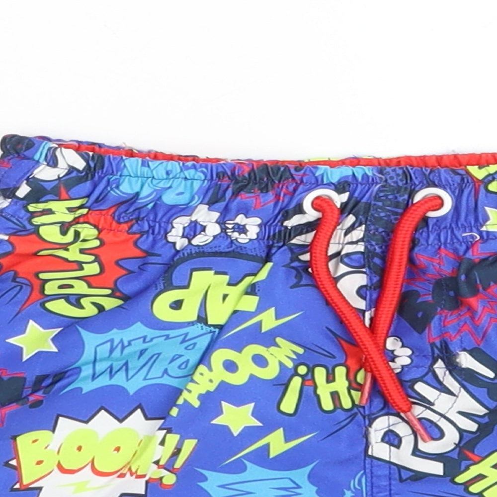 Dunnes Stores Boys Blue  100% Polyester Sweat Shorts Size 4 Years  Regular  - Boom  Splash Pow