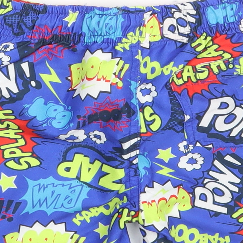 Dunnes Stores Boys Blue  100% Polyester Sweat Shorts Size 4 Years  Regular  - Boom  Splash Pow