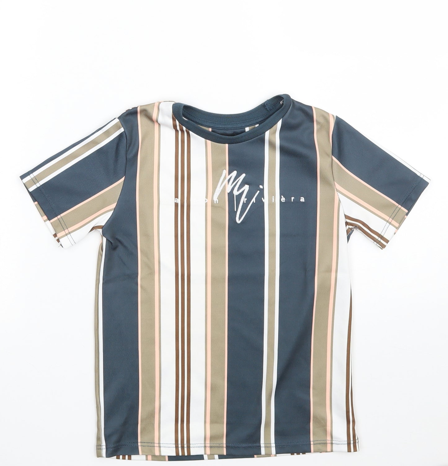 River Island Boys Multicoloured Striped Polyester Pullover Sweatshirt Size 5-6 Years   - Maison Riveria