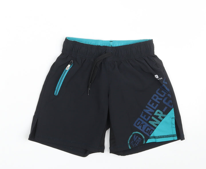 DOMYOS Boys Black  Polyester Sweat Shorts Size 5 Years  Regular
