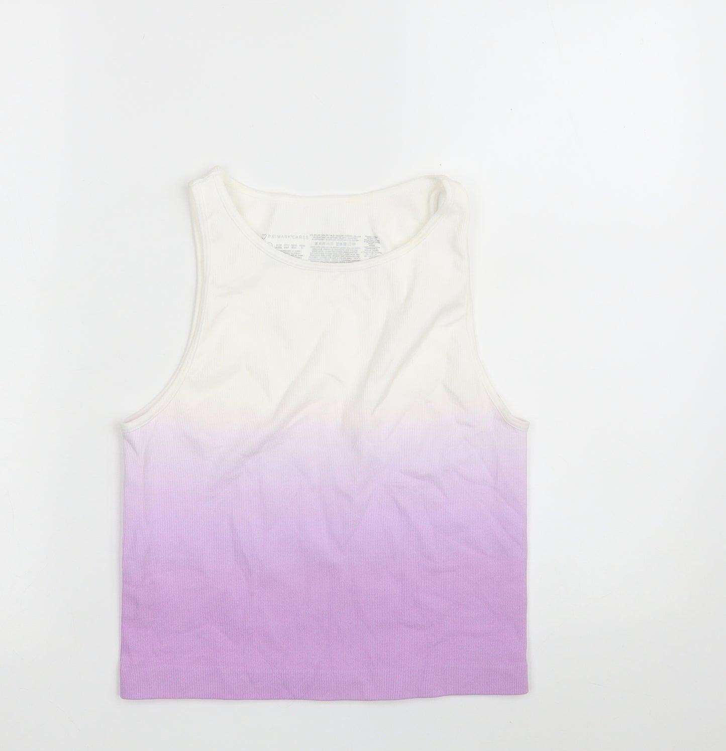 Primark Womens Purple  Nylon Cropped Tank Size 12 Round Neck  - Compression