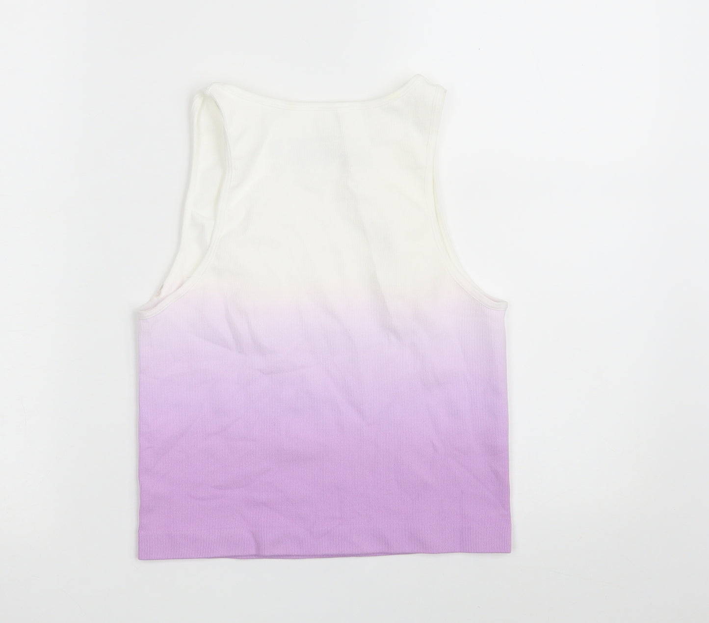Primark Womens Purple  Nylon Cropped Tank Size 12 Round Neck  - Compression