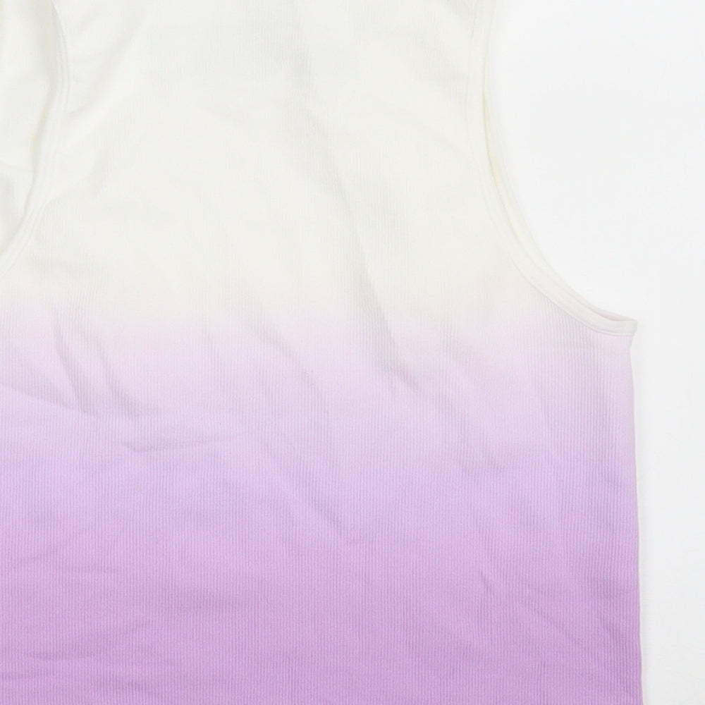 Primark Womens Purple  Nylon Cropped Tank Size 12 Round Neck  - Compression