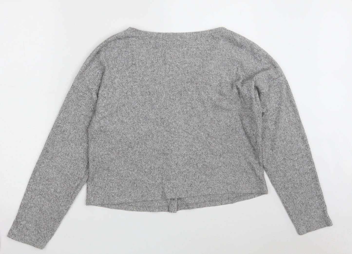 Primark Womens Grey V-Neck  Polyester Cardigan Jumper Size M   - Size 12-14