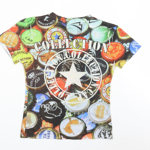 Modas RG Planet Womens Multicoloured  Polyester Basic T-Shirt Size M V-Neck - Collection