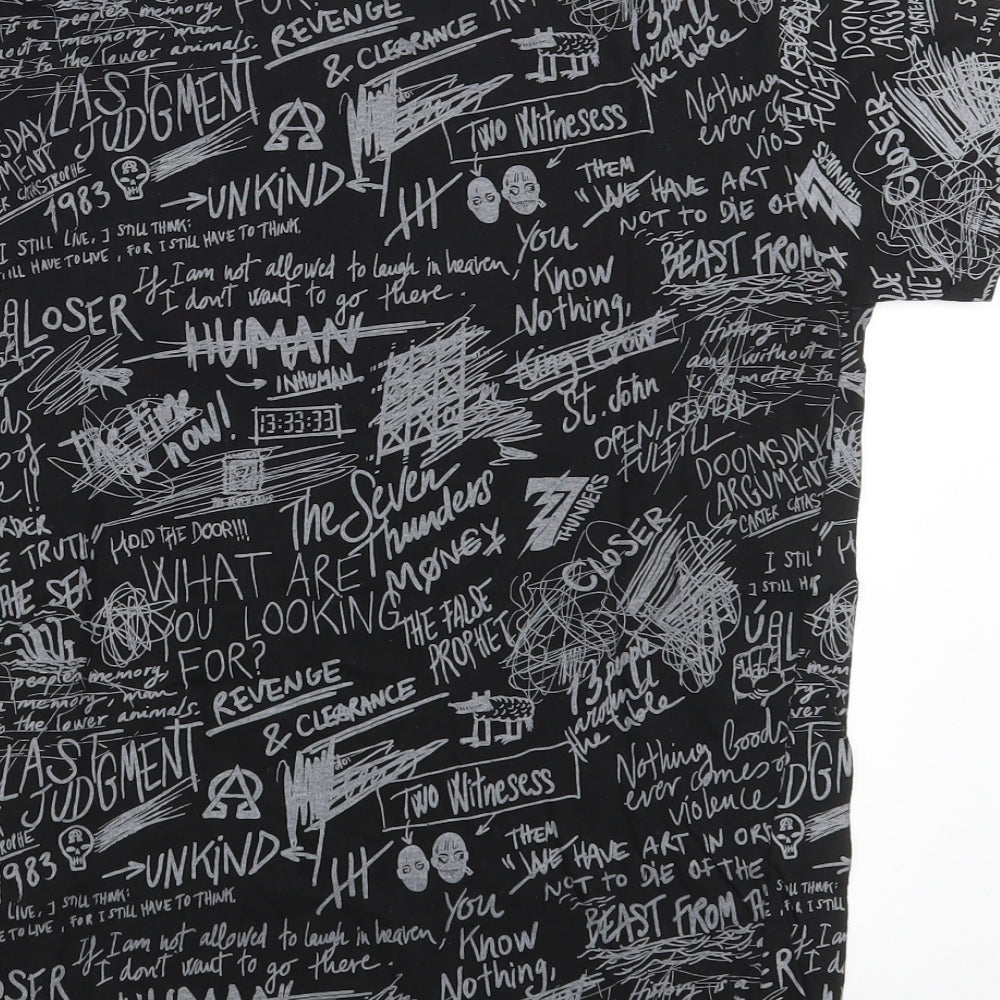 Inside Youth Mens Black  Cotton  T-Shirt Size XS Crew Neck