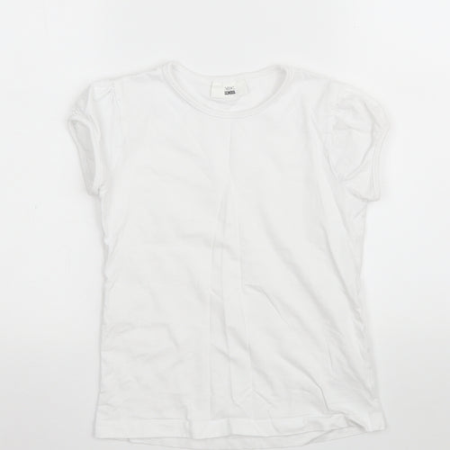 NEXT Girls White  100% Cotton Pullover T-Shirt Size 11 Years Crew Neck