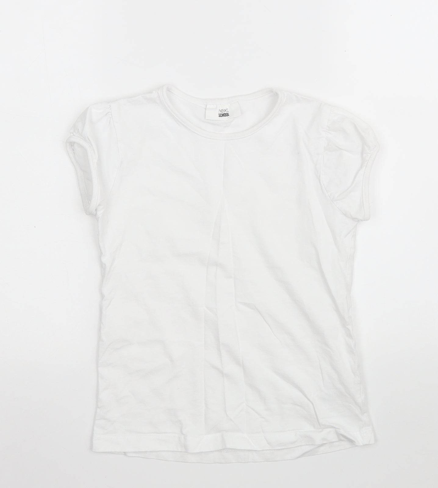 NEXT Girls White  100% Cotton Pullover T-Shirt Size 11 Years Crew Neck
