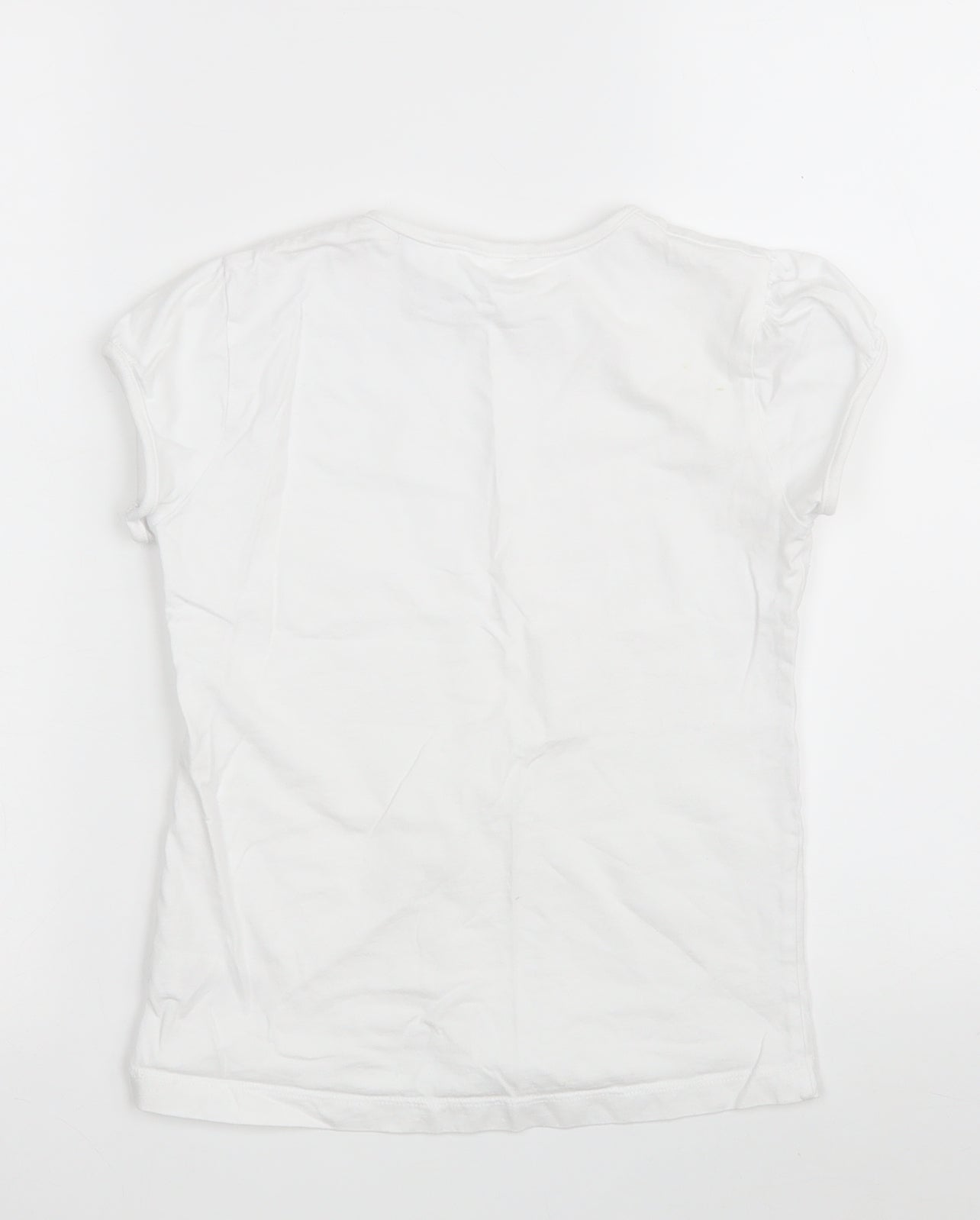 NEXT Girls White  100% Cotton Pullover T-Shirt Size 11 Years Crew Neck